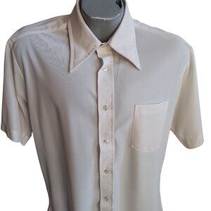 16.5 Large Men's Vintage Sears Perma-Prest 1970's Slinky Nylon Knit Thin